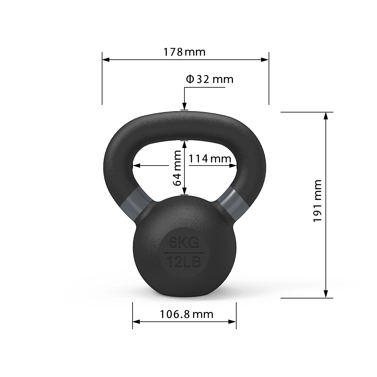 Ironcast Kettlebells - 6kg Ironcast Kettlebells - 6kg