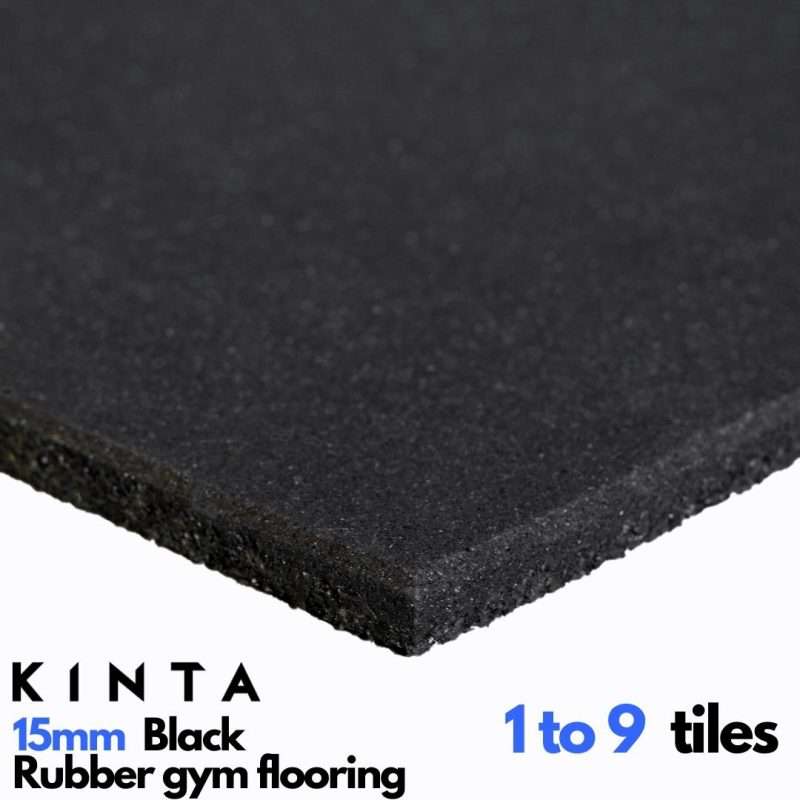 15mm Rubber Gym Flooring Black 15mm Rubber Gym Flooring Black