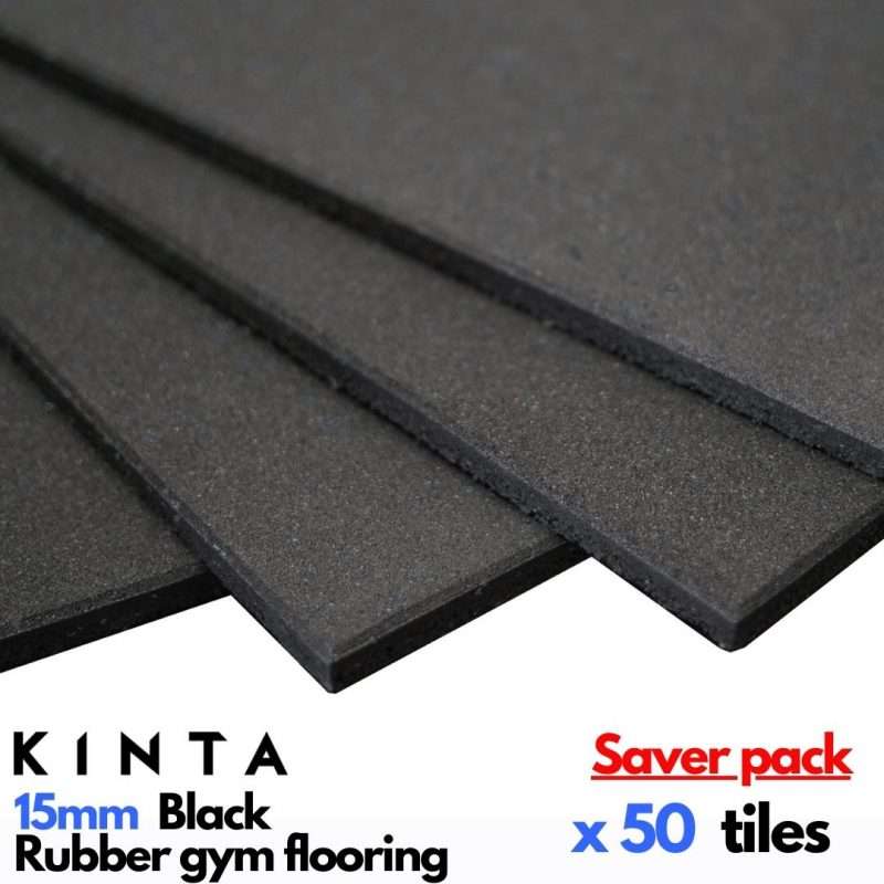 15mm Rubber Gym Flooring Black 50 Pack 15mm Rubber Gym Flooring Black 50 Pack