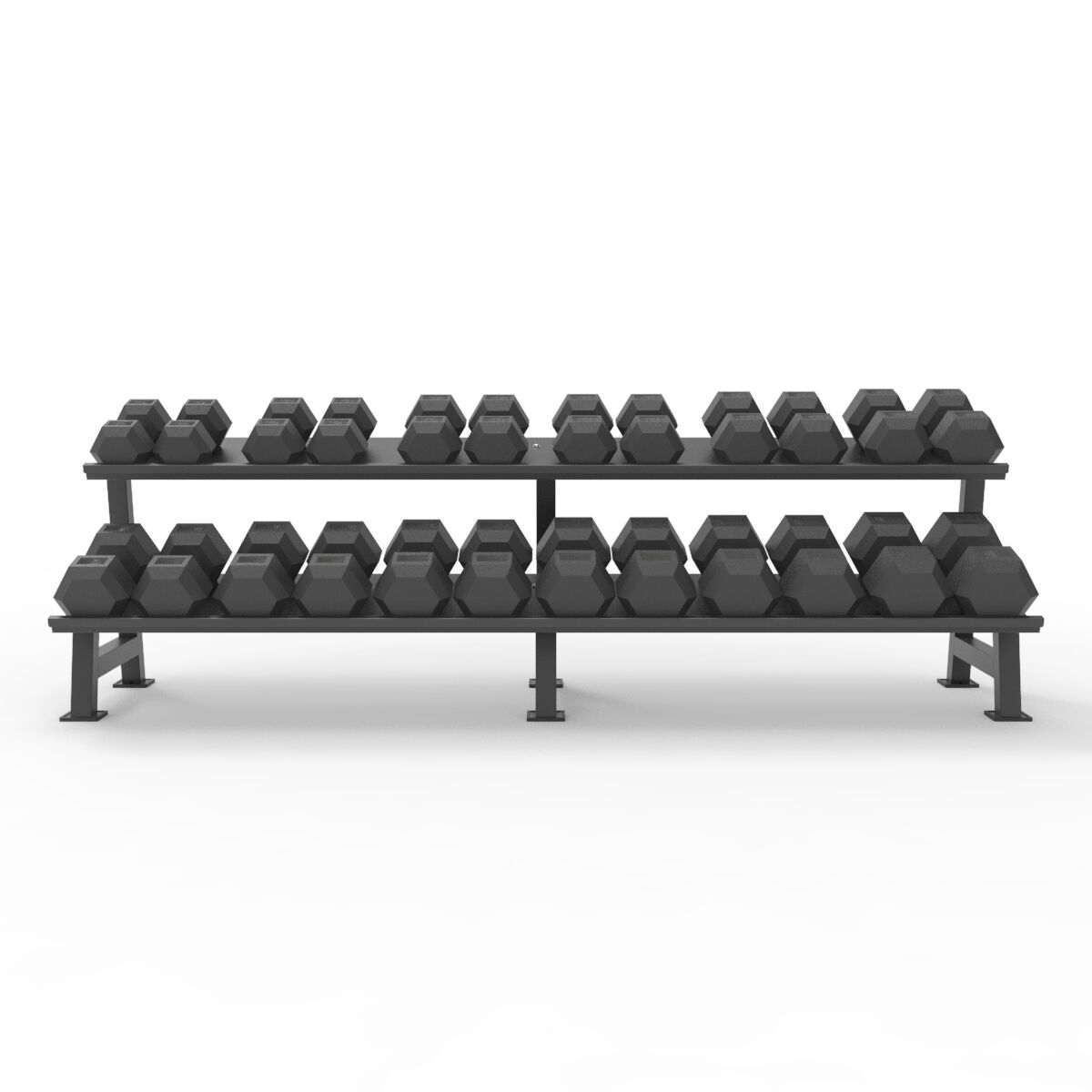 Commercial Hex Dumbbell Rack and Dumbbell Set Commercial Hex Dumbbell Rack and Dumbbell Set