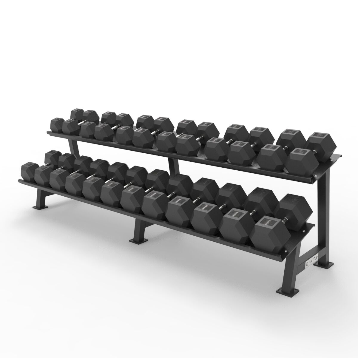 Commercial Hex Dumbbell Rack and Dumbbell Set Commercial Hex Dumbbell Rack and Dumbbell Set