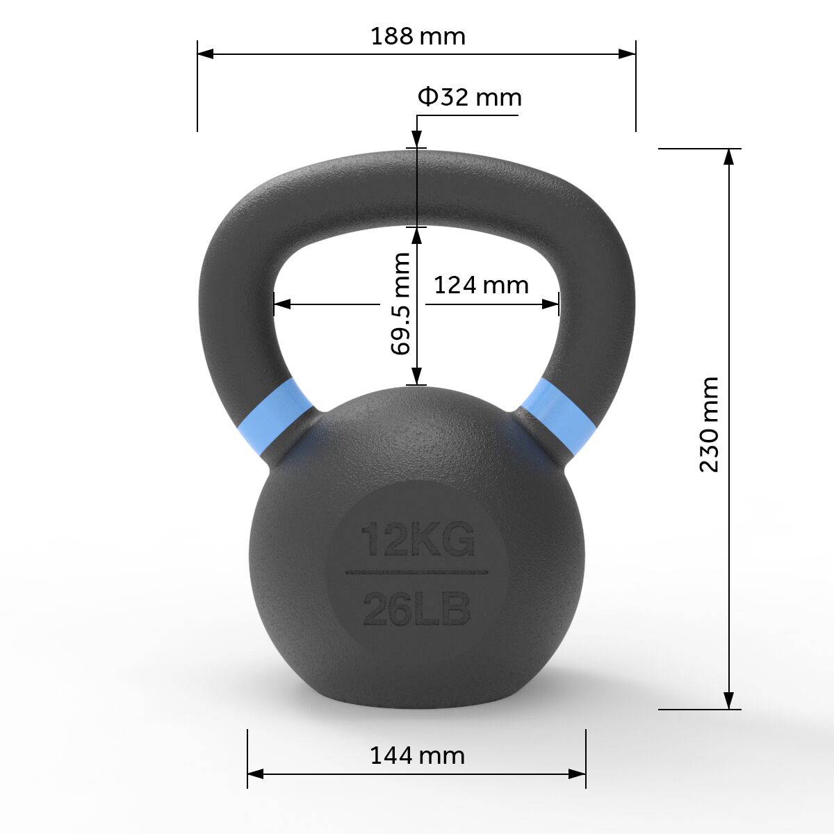Ironcast Kettlebells 12KG Ironcast Kettlebells 12KG