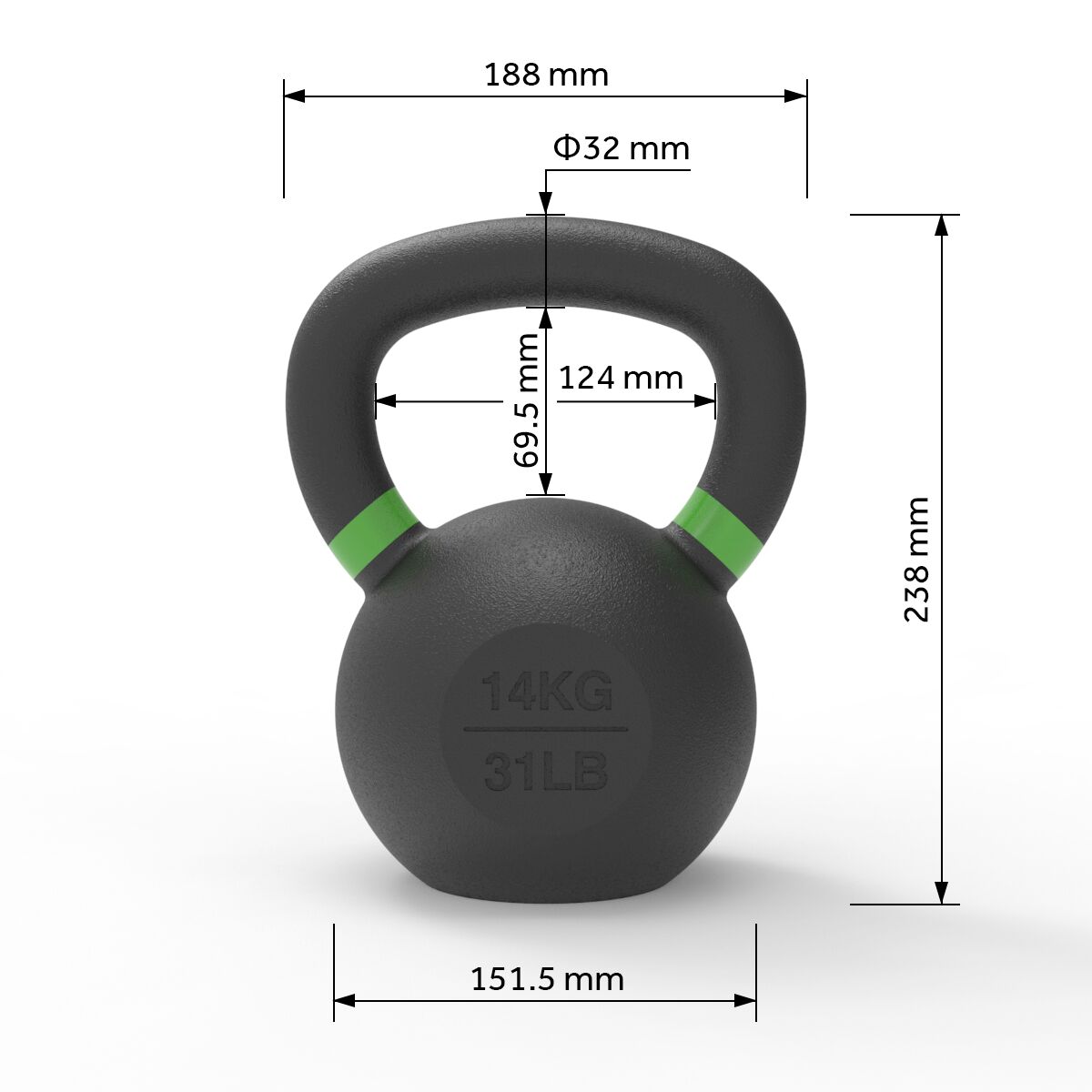 Ironcast Kettlebells 14KG Ironcast Kettlebells 14KG